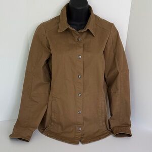 Kuhl Women's S Brown Canvas Utility Jacket Shacket Flannel Lined